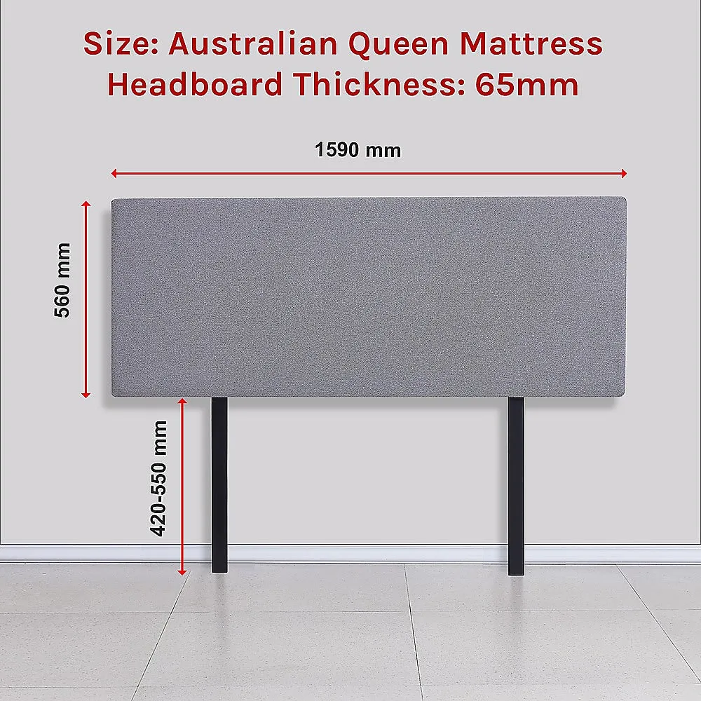 Customizable Linen Fabric Queen Bed Headboard - Slate Ash