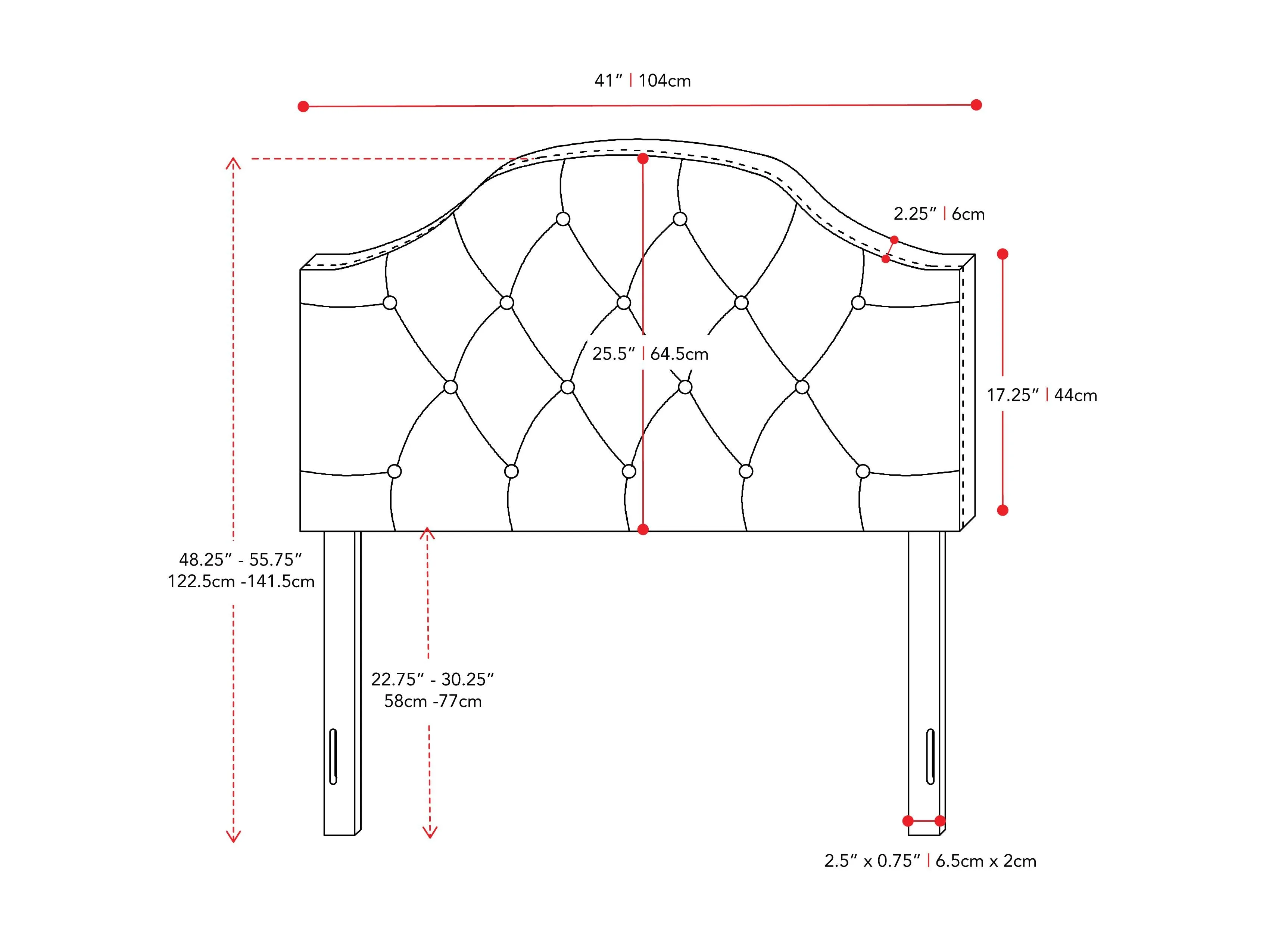 Dark Grey Diamond Tufted Twin/Single Headboard