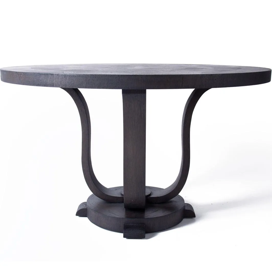 Dark Oak Round Contemporary Dining Table