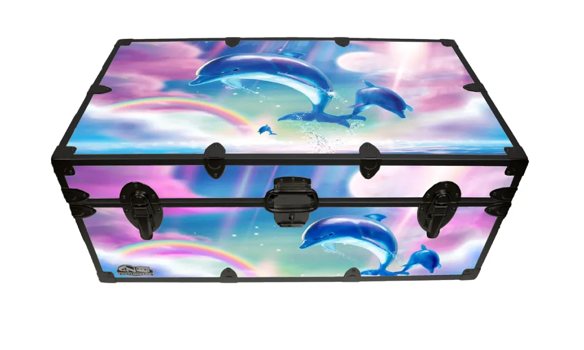 Designer Trunk - Dolphins- 32x18x13.5"