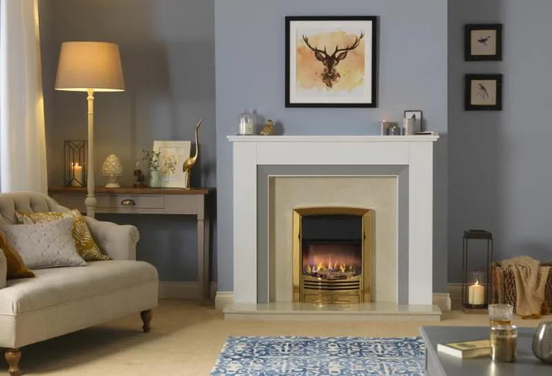 Dimplex Glencoe Brass Inset Optiflame 3D Electric Fire