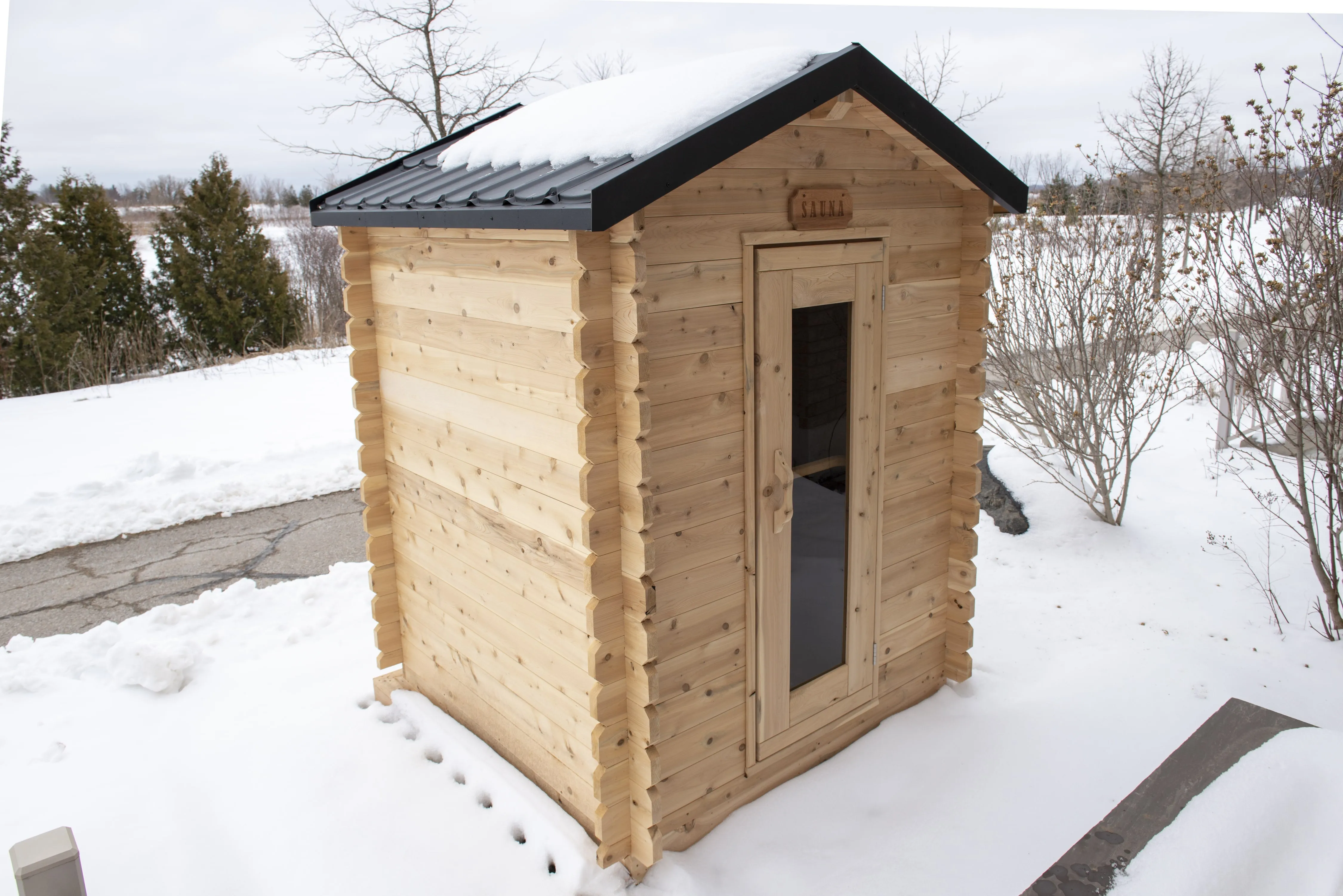 Dundalk CT Granby Cabin Sauna Seats 2 - 3 People, Made In Canada From White Cedar, Delivered Free.