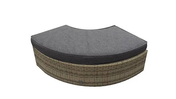 Duoyes Wicker Outdoor Ottoman, Integrated Ottoman in Aluminum Frame with Cushion