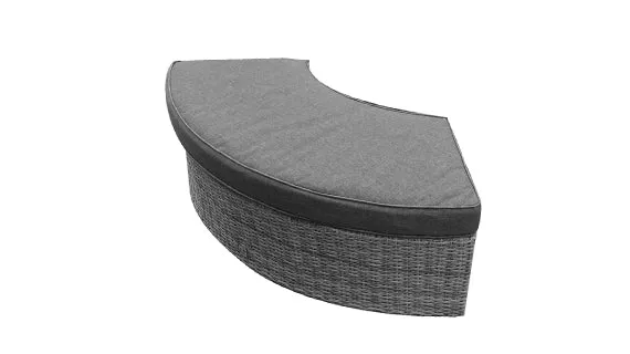 Duoyes Wicker Outdoor Ottoman, Integrated Ottoman in Aluminum Frame with Cushion