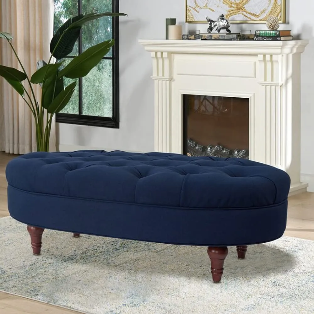 Elyza 2 Seater Fabric Ottoman Bench Sette Pouffe Puffy for Foot Rest