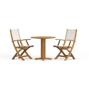 Freeport Pedestal 3-Piece Folding-Chair Dining Set