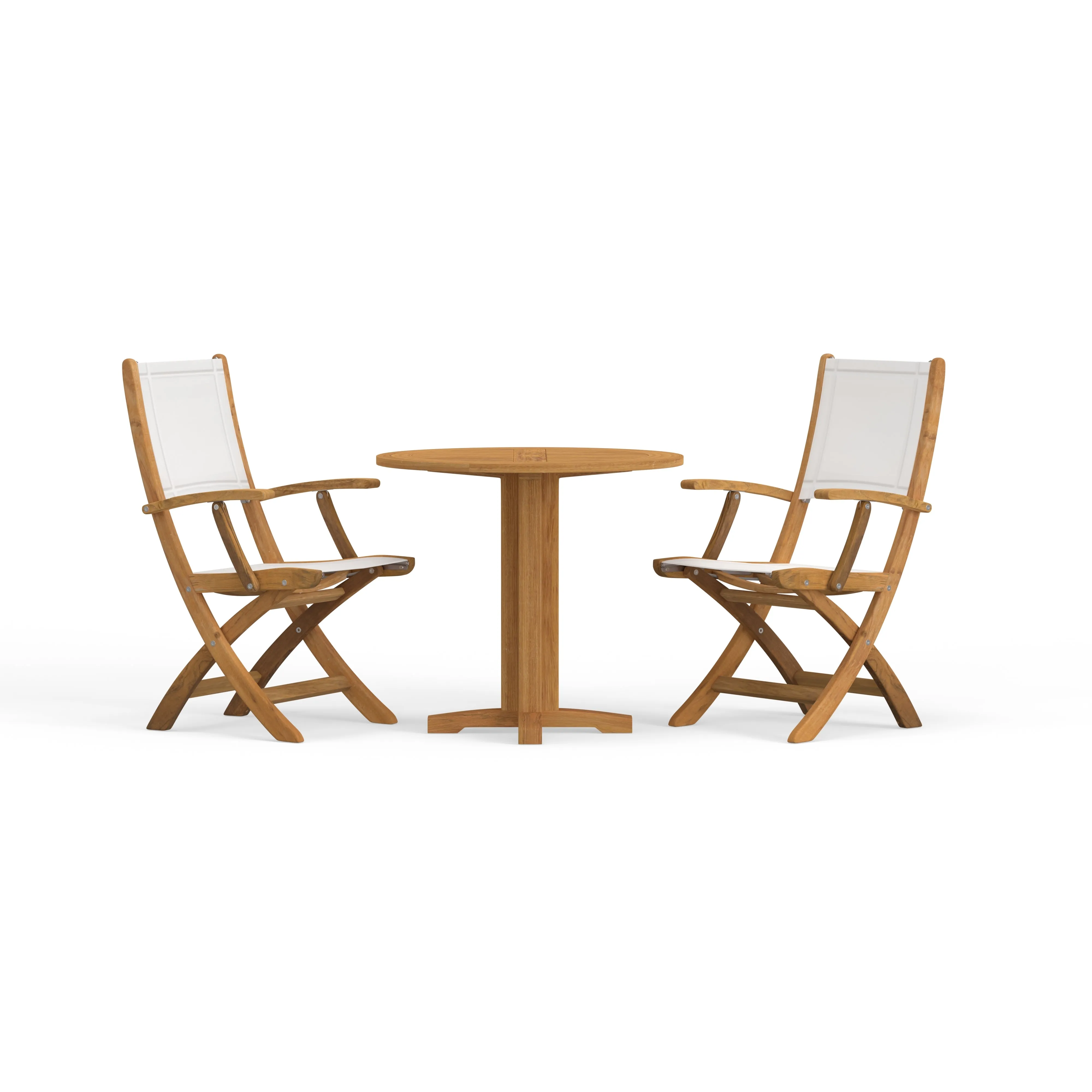 Freeport Pedestal 3-Piece Folding-Chair Dining Set