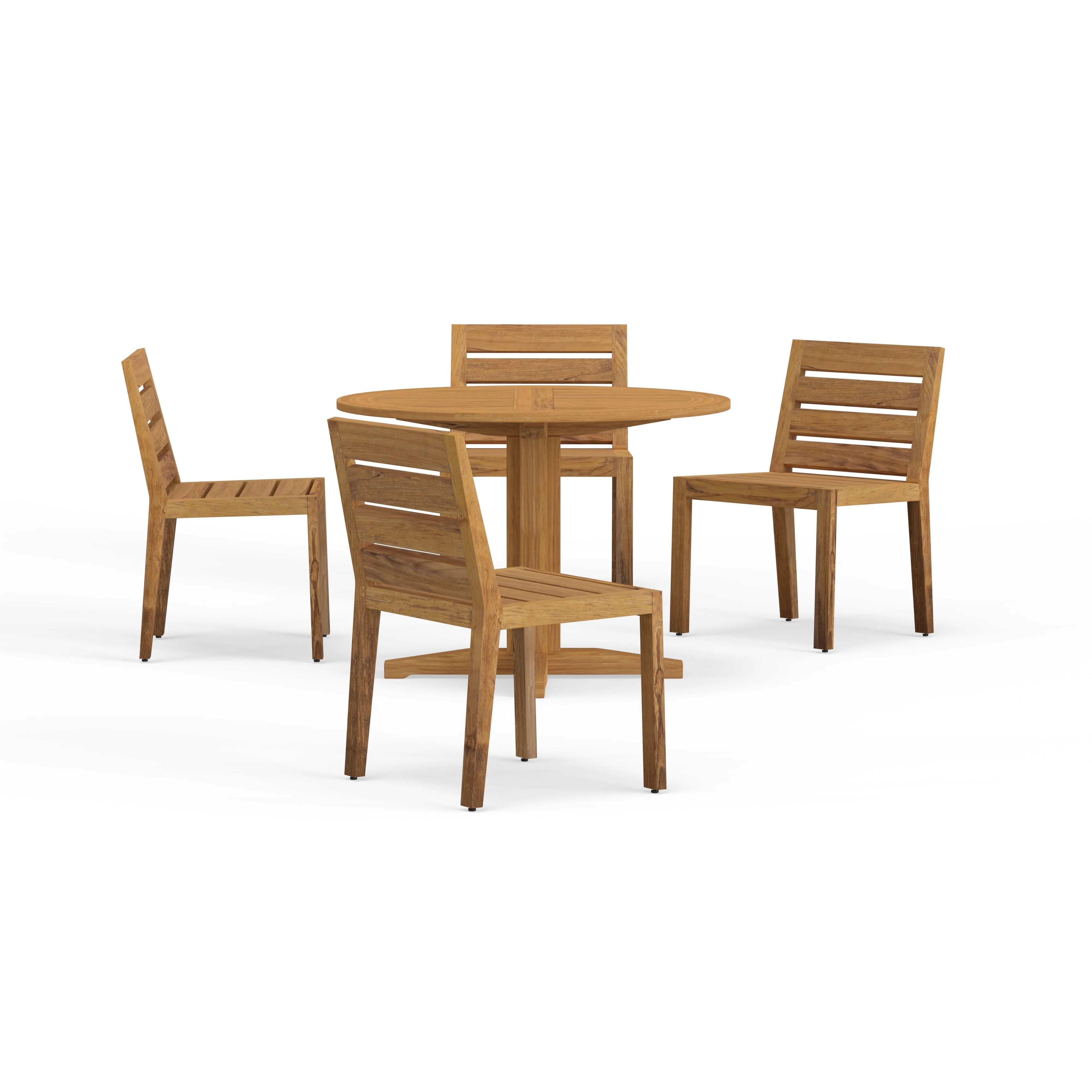 Freeport Pedestal 5-Piece All-Teak Dining Set