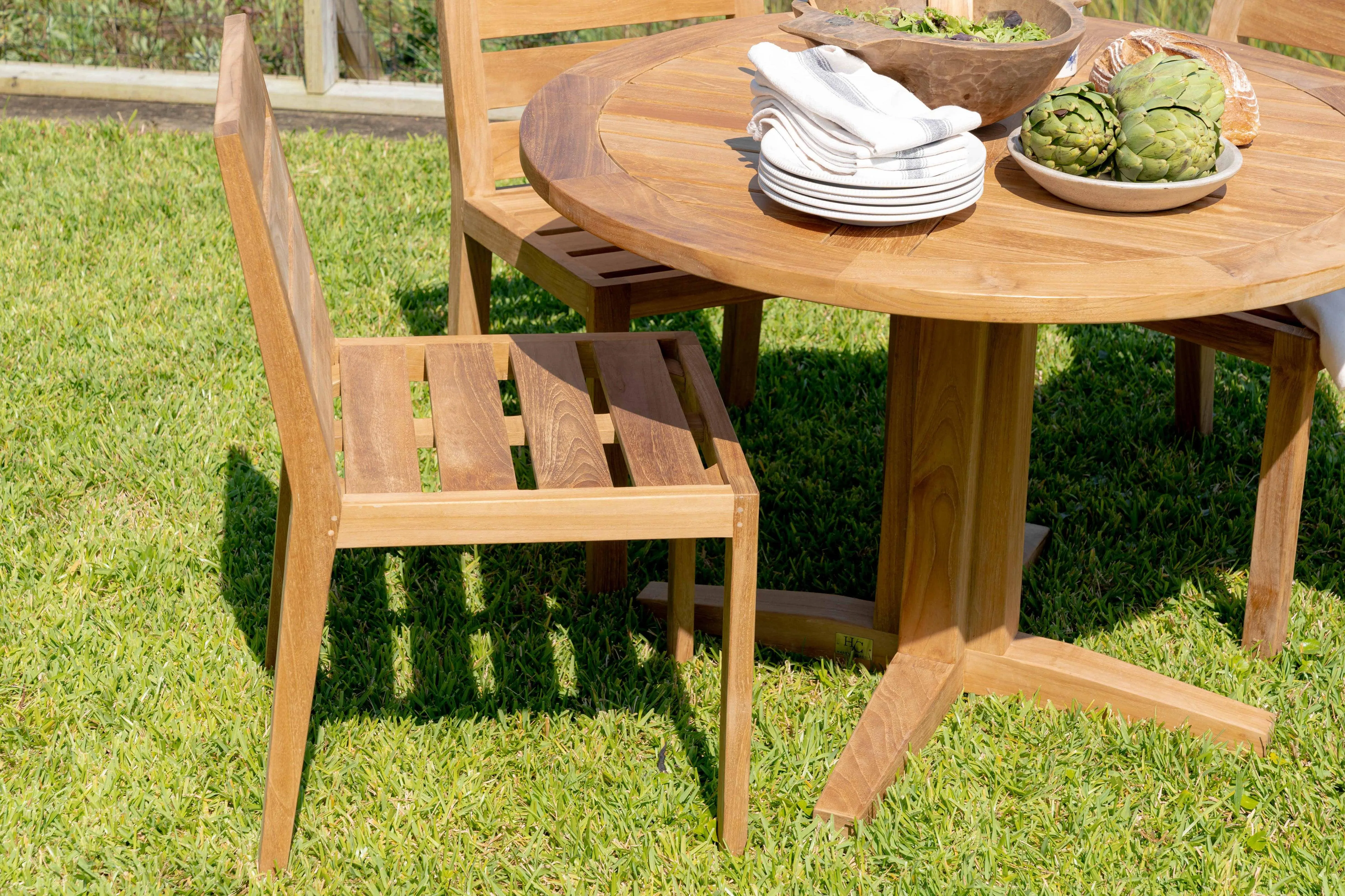 Freeport Pedestal 5-Piece All-Teak Dining Set