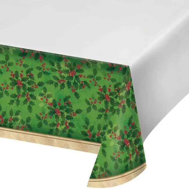 Gilded Holly Plastic Tablecover