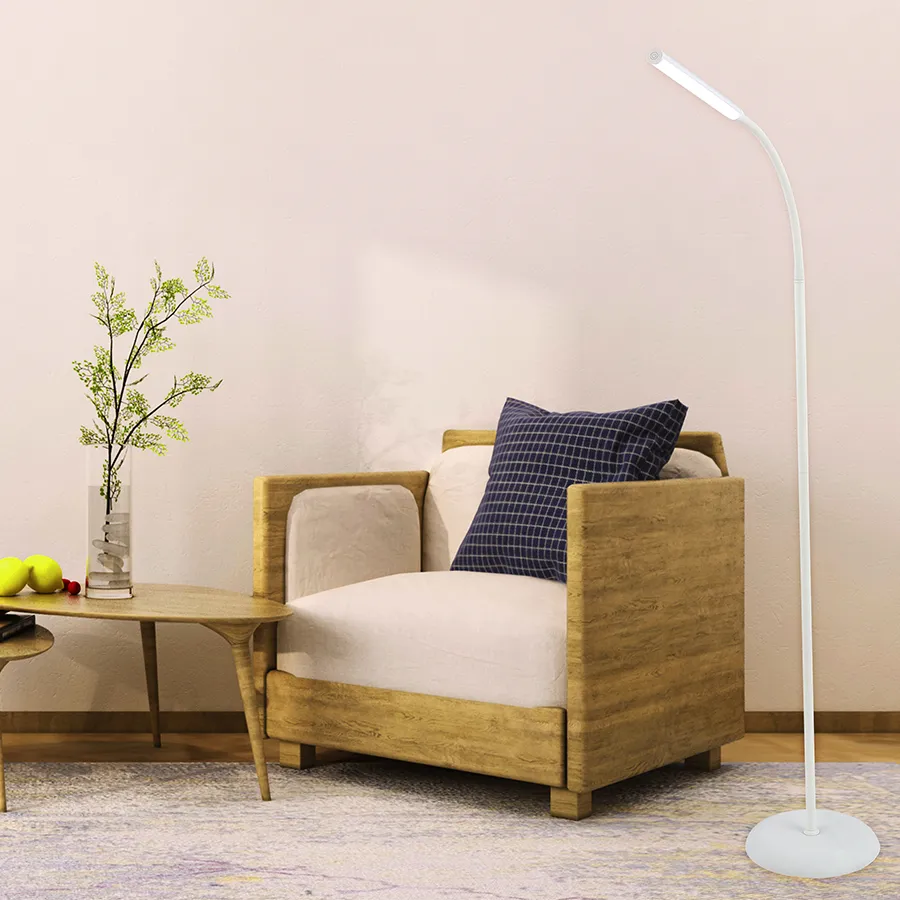 Henke LED White Floor Lamp Flexible Neck