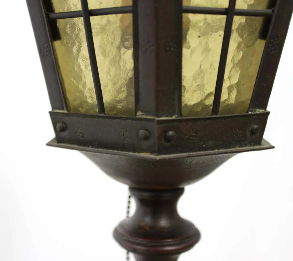 Italian Renaissance Revival Lantern Floor Lamp in Cast Bronze and Repousse Brass