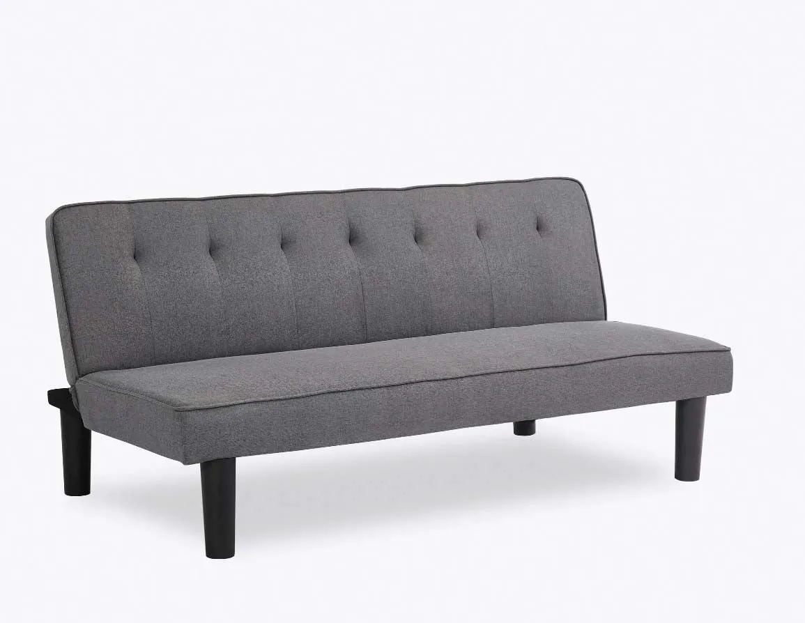 Kenton 3 Seater Clic Clac Sofa Bed - Charcoal Grey Tufted Back