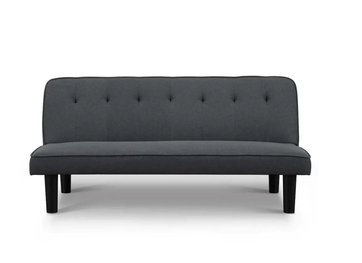 Kenton 3 Seater Clic Clac Sofa Bed - Charcoal Grey Tufted Back