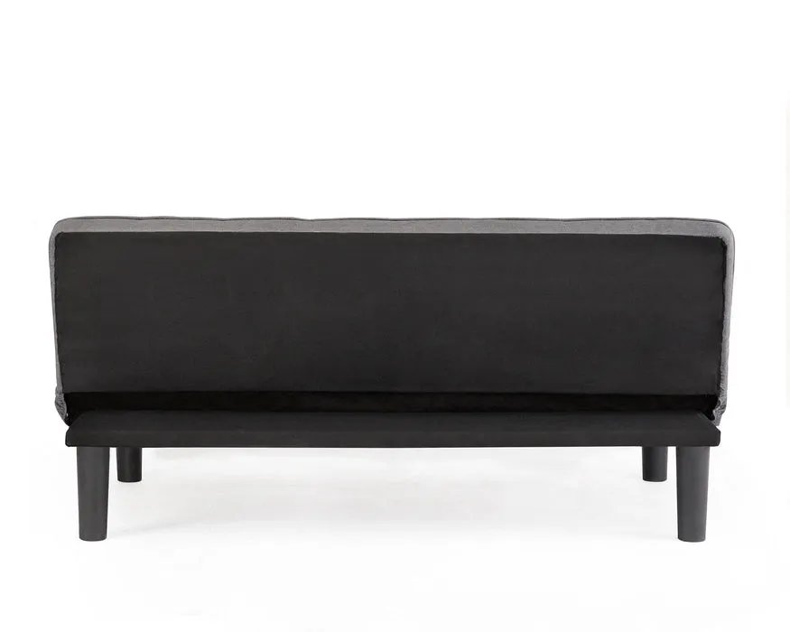 Kenton 3 Seater Clic Clac Sofa Bed - Charcoal Grey Tufted Back