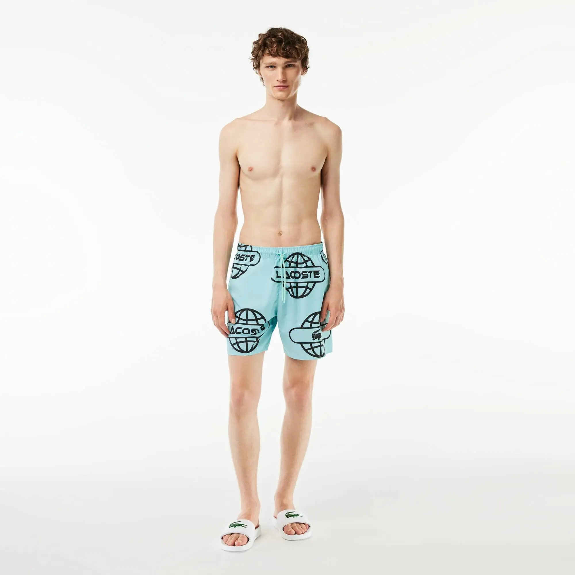 Lacoste Globe Print Swimsuit