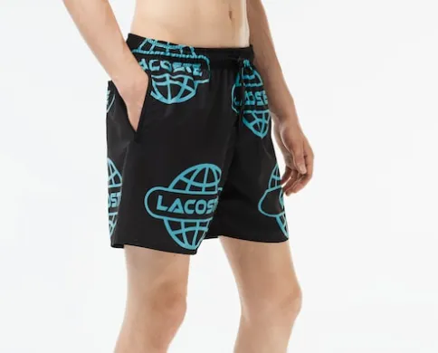 Lacoste Globe Print Swimsuit