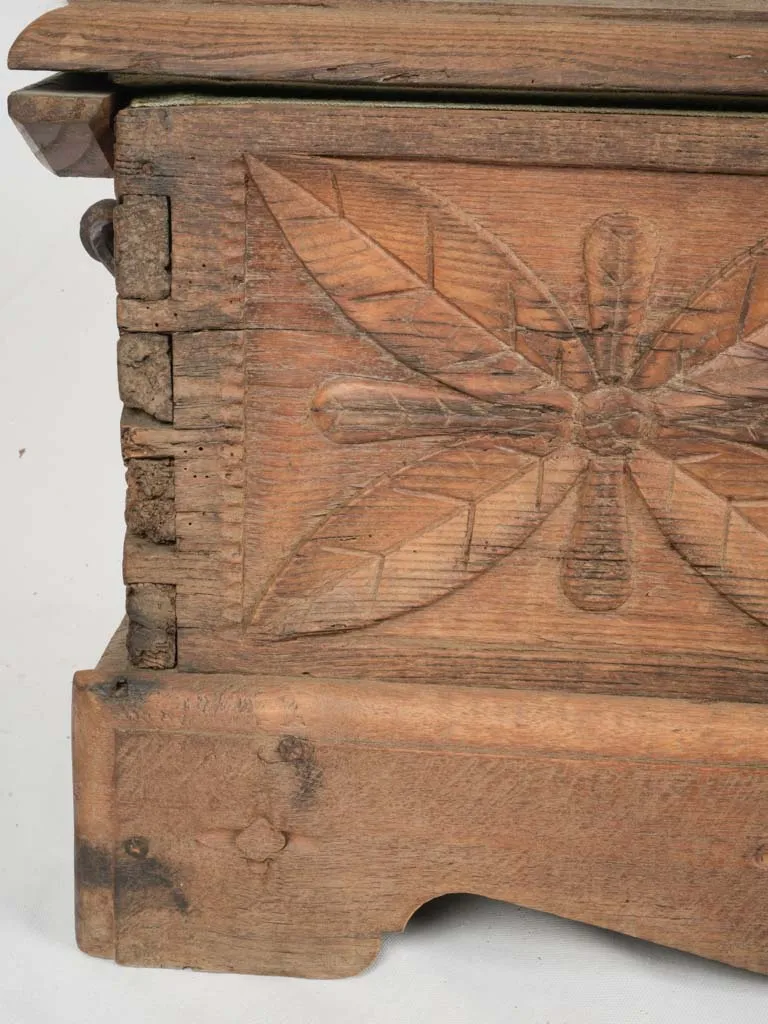 Late 18th-Century Hand-Carved Wooden Chest - 38¼" x 15¾"