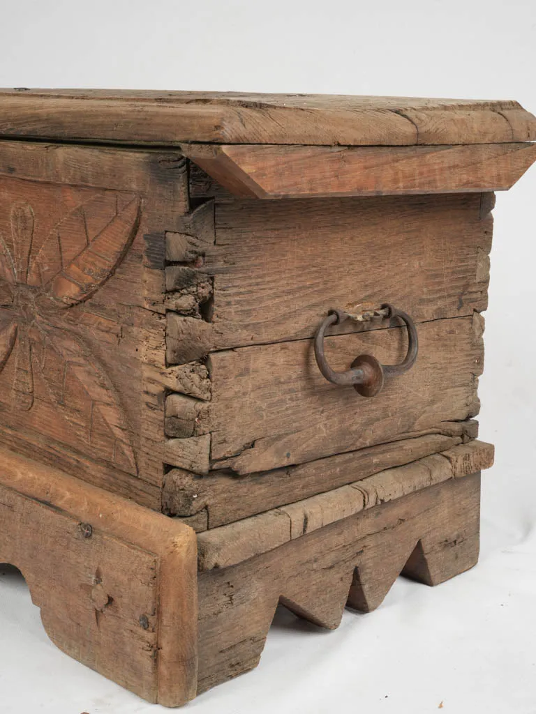 Late 18th-Century Hand-Carved Wooden Chest - 38¼" x 15¾"