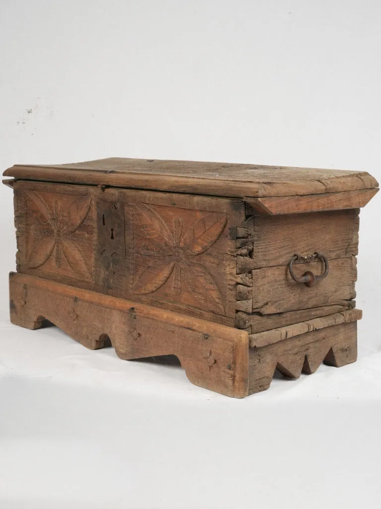 Late 18th-Century Hand-Carved Wooden Chest - 38¼" x 15¾"