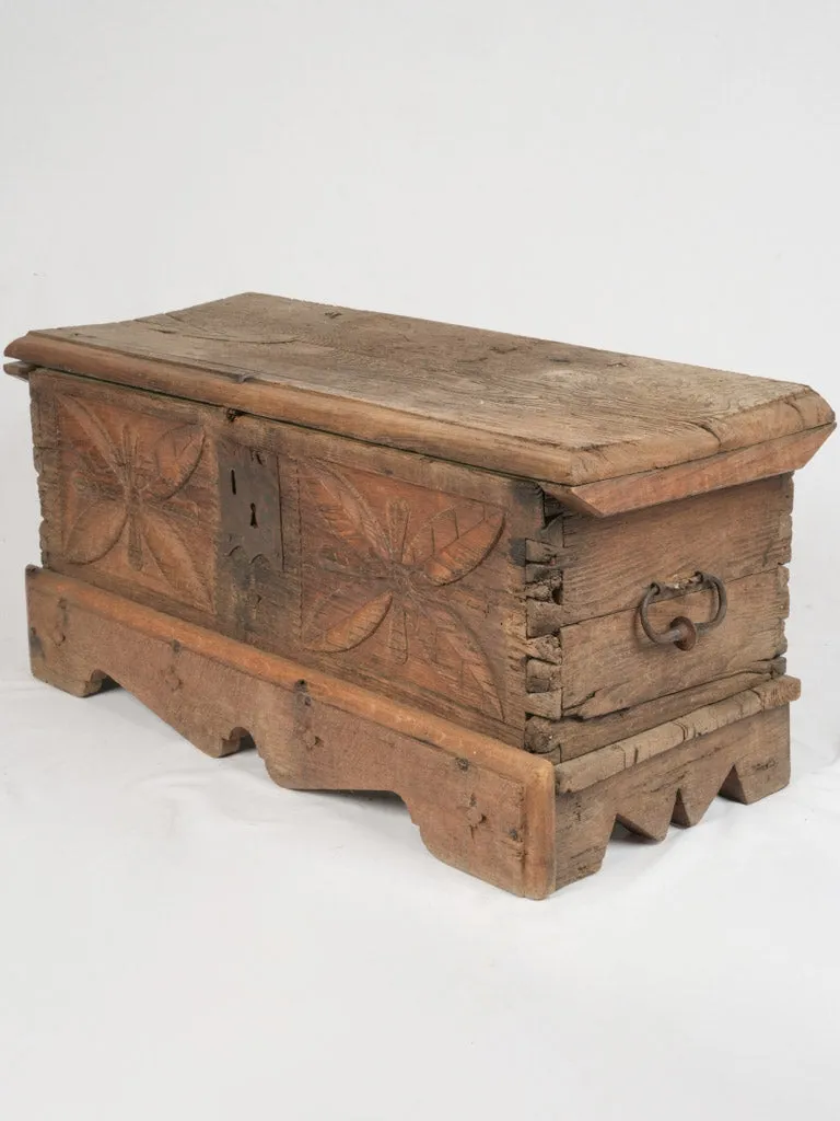 Late 18th-Century Hand-Carved Wooden Chest - 38¼" x 15¾"