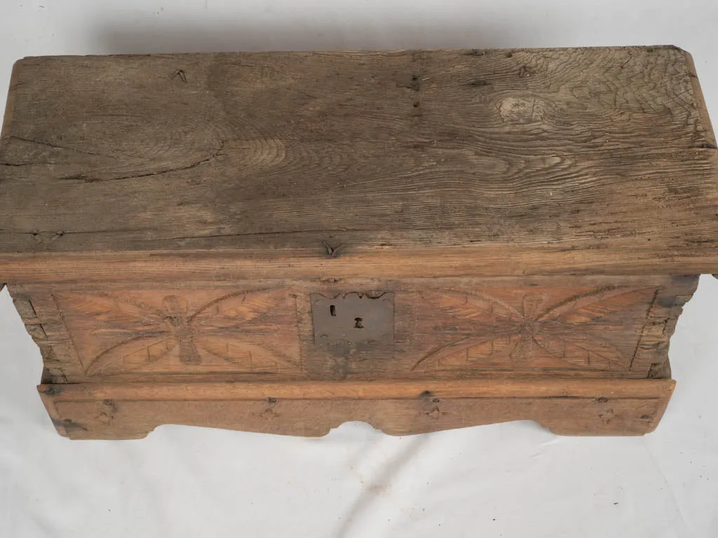 Late 18th-Century Hand-Carved Wooden Chest - 38¼" x 15¾"