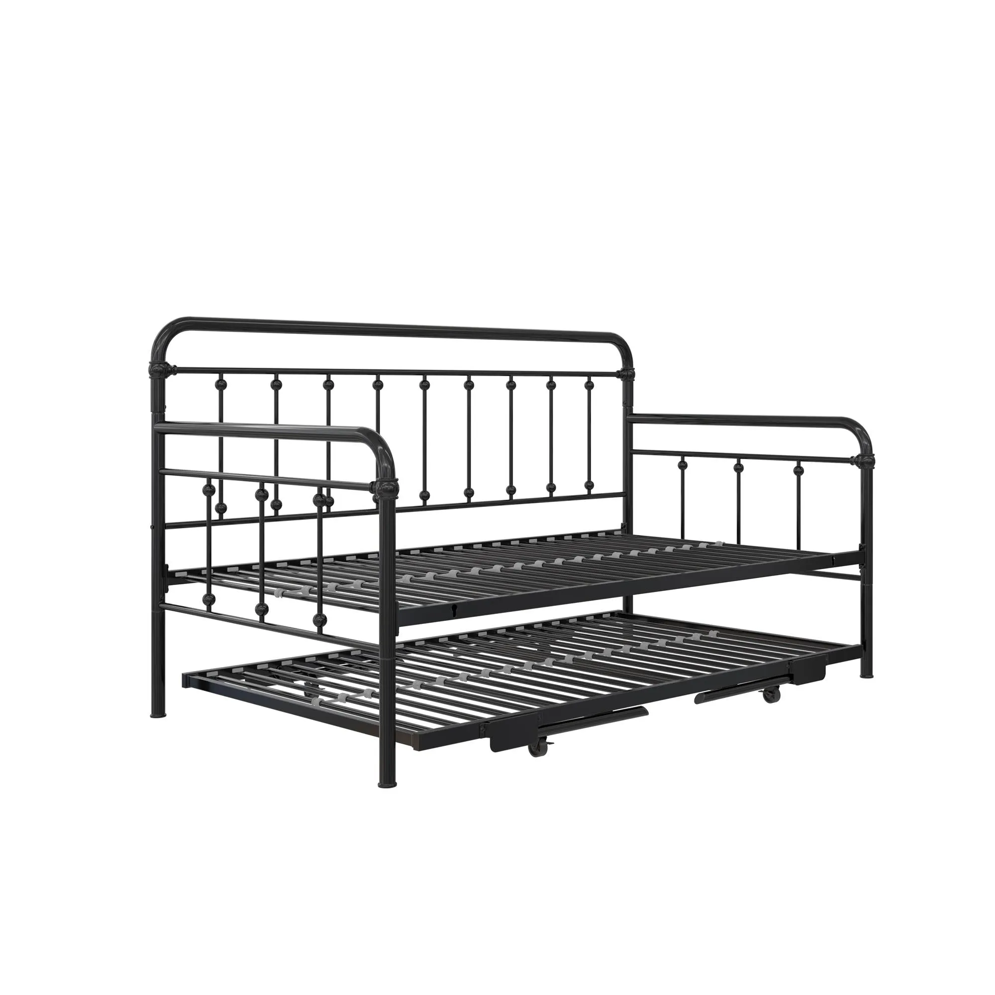 Locky Metal Daybed with Pop Up Trundle Bed