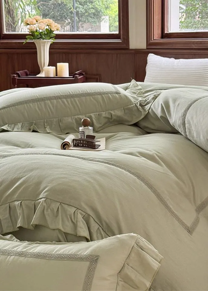 Madeleine Lace Double Gauze Ruffle Bedding Bundle