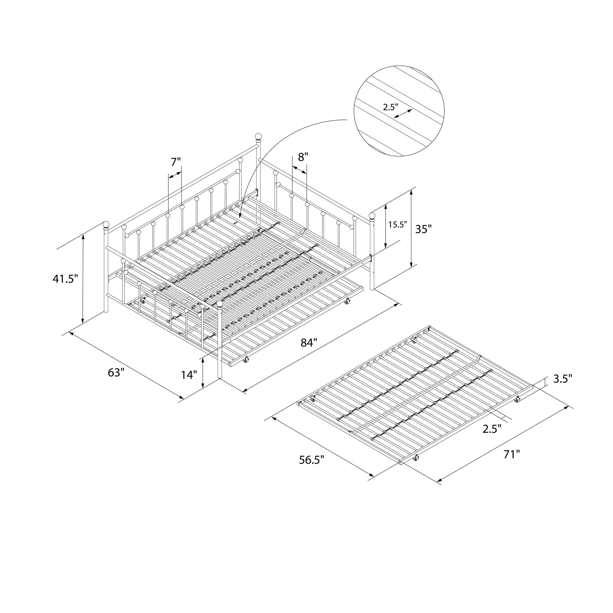 Manila Metal Daybed