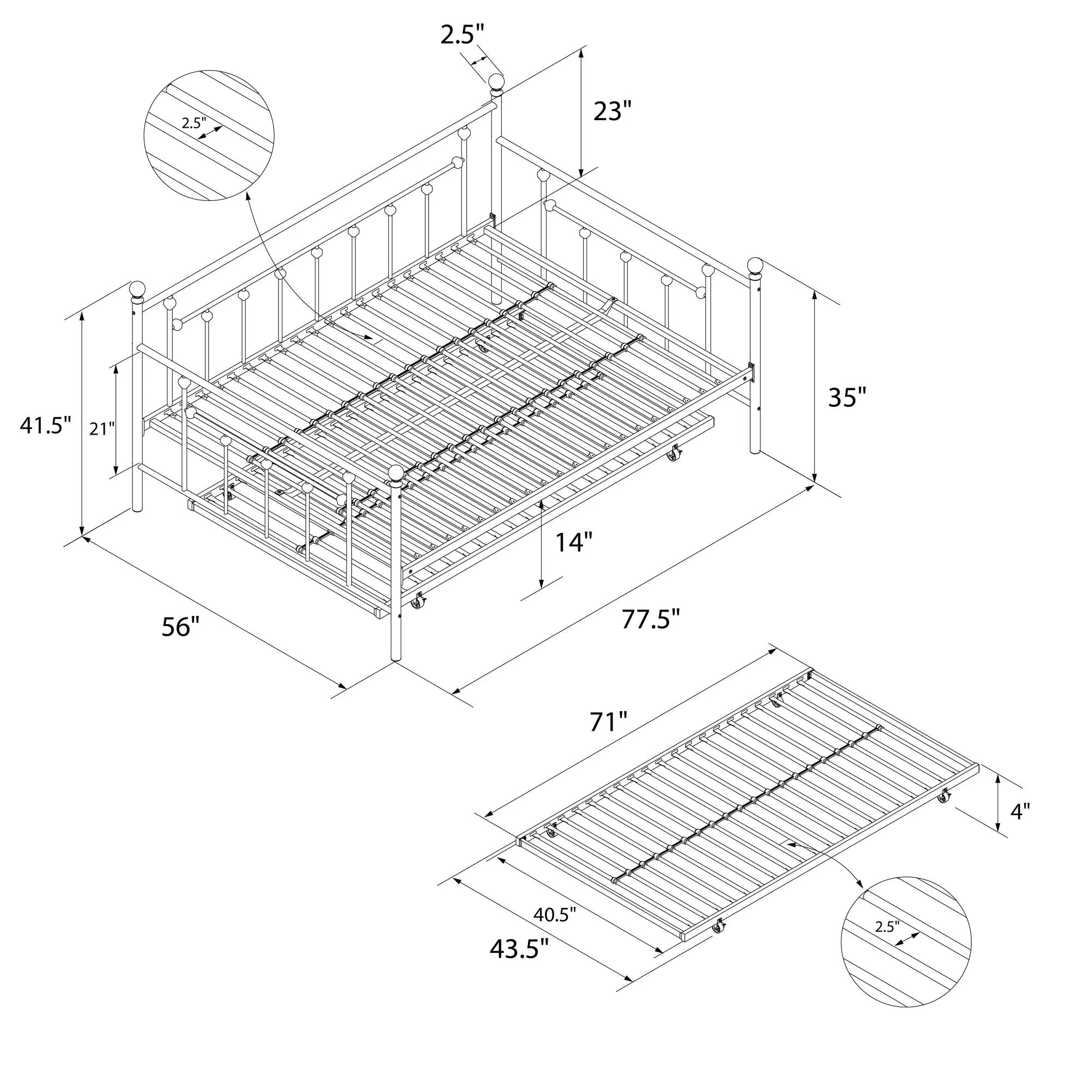 Manila Metal Daybed