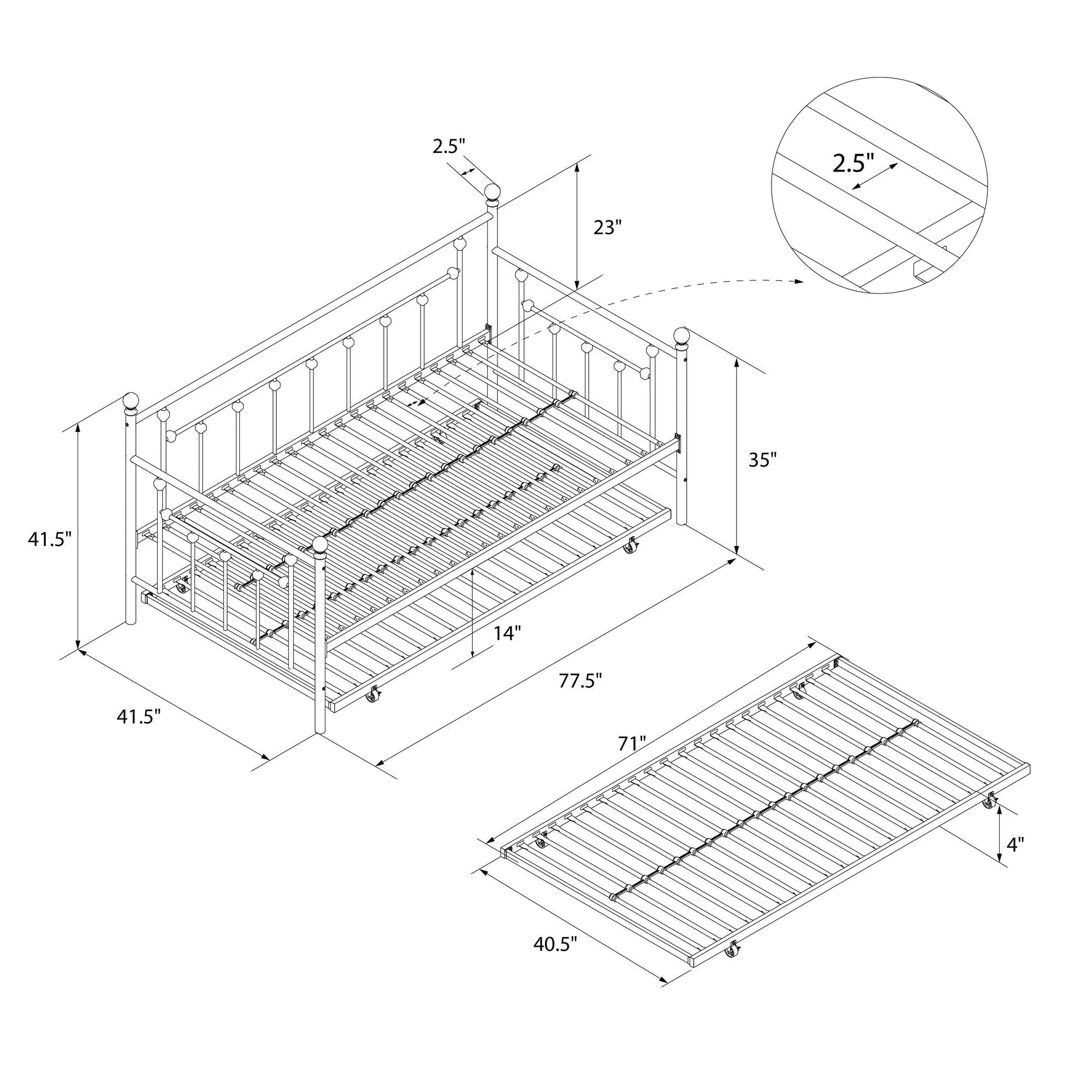 Manila Metal Daybed