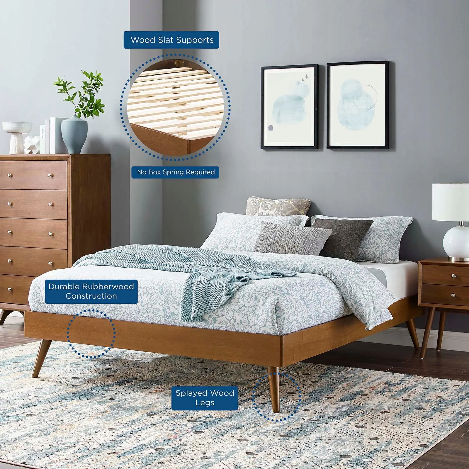 Margo Wood Platform Bed Frame