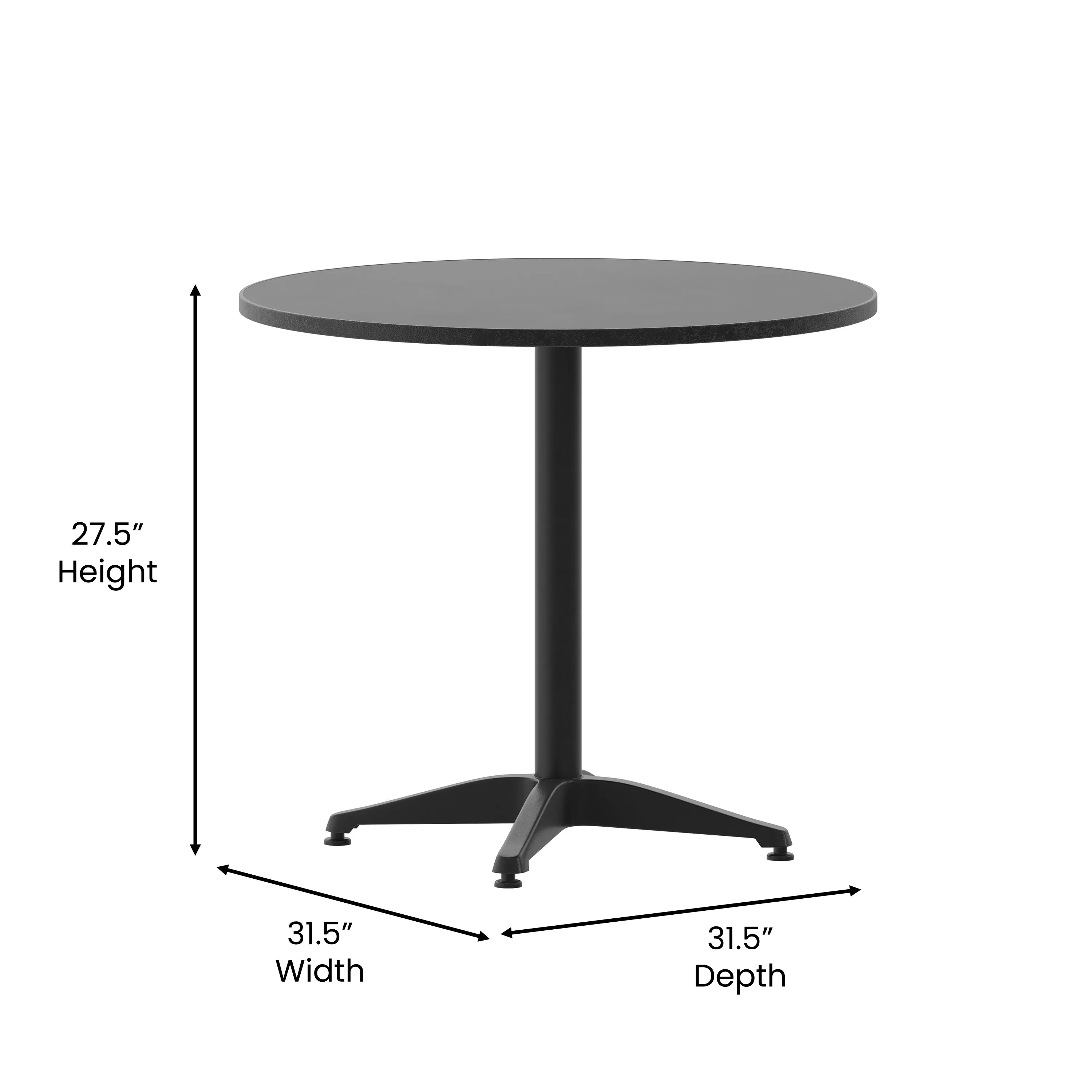 Mellie 31.5'' Round Aluminum Indoor-Outdoor Table with Base