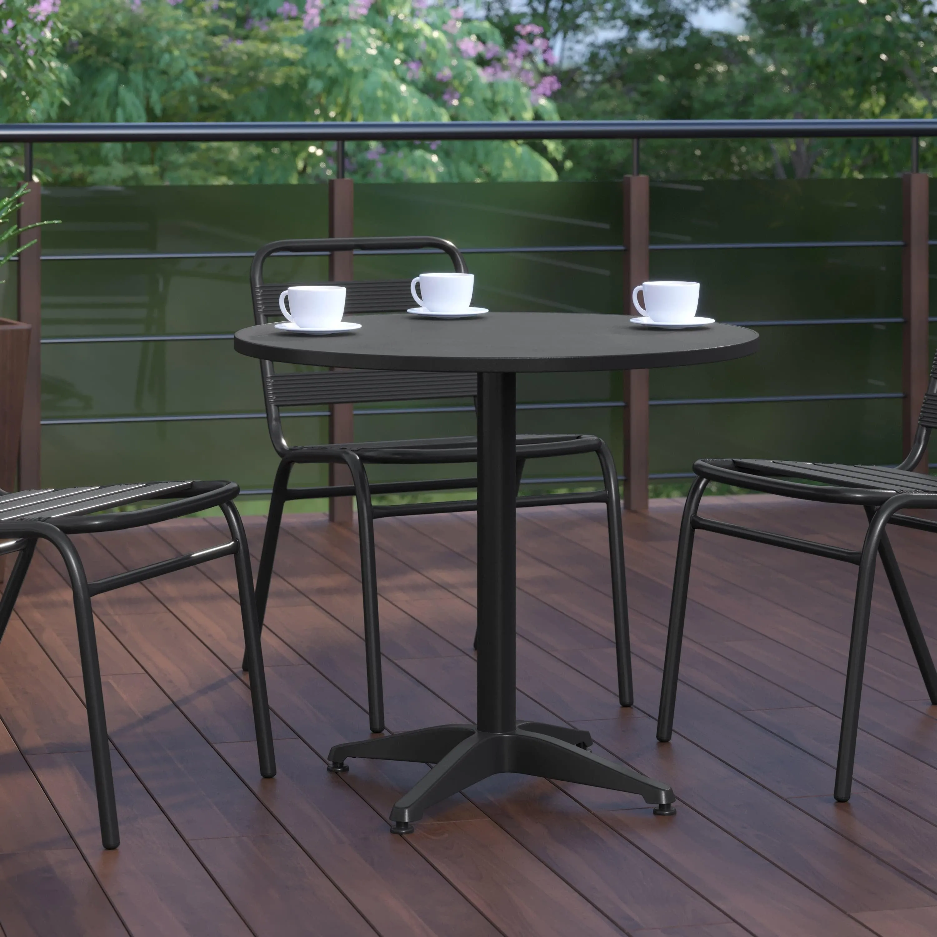 Mellie 31.5'' Round Aluminum Indoor-Outdoor Table with Base