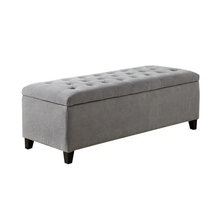 Mexico 2 Seater Fabric Storage Ottoman Bench Sette Pouffe Puffy for Foot Rest