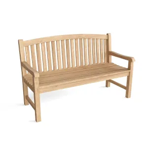 Natural Teak Finish Chelsea 3-Seater Bench, 35 H x 59 W x 23 L, Arrives In 5 - 9 Working Days.