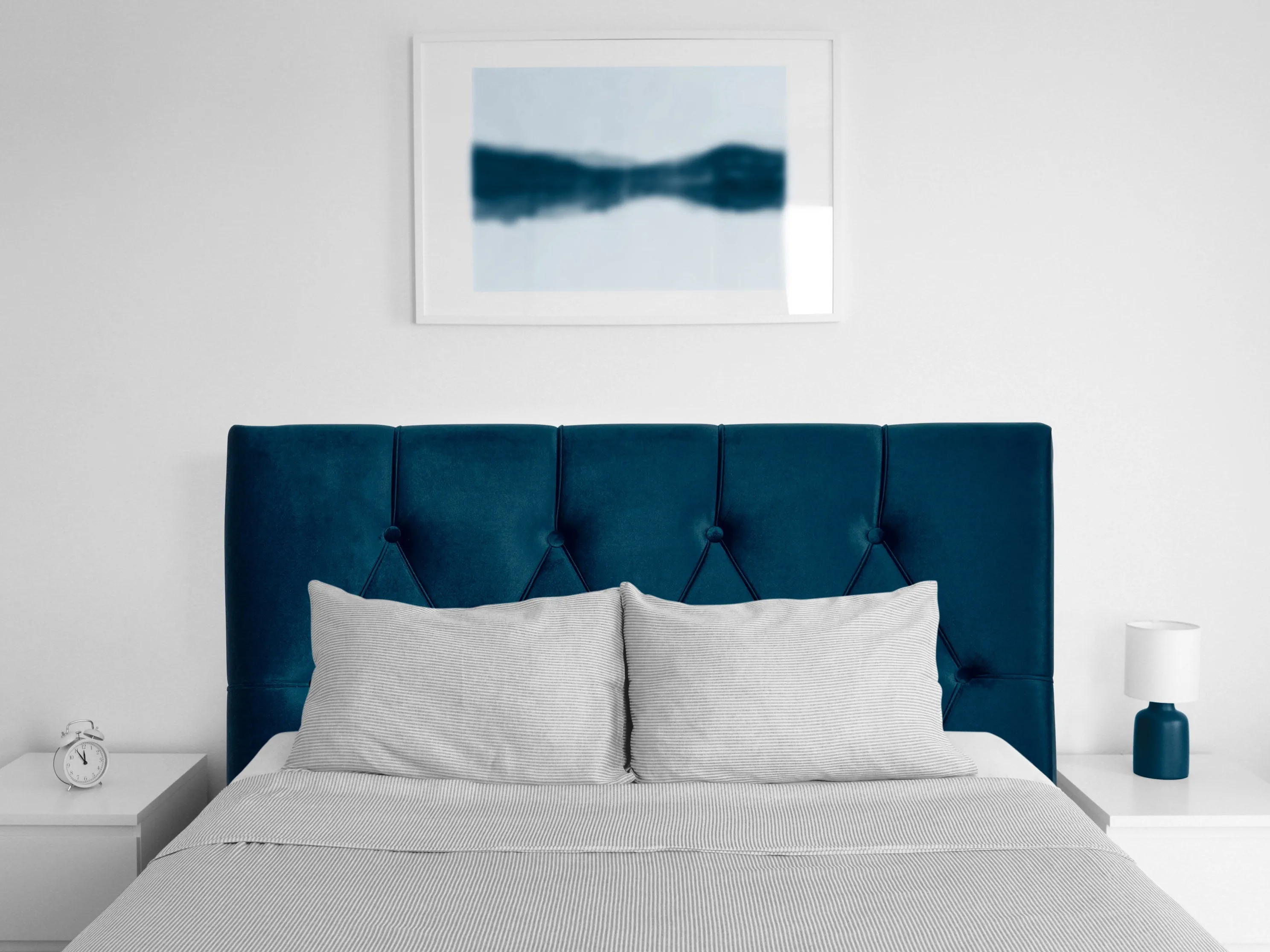 Navy Blue Velvet Twin/Single Headboard