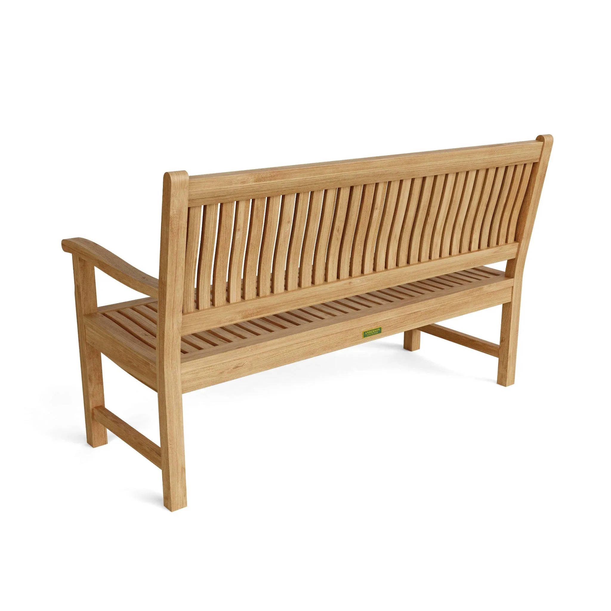 New Del-Amo 3-Seater Bench, 35 H x 60 W x 26 L, Crafted In Teak & Sanded Smooth To Natural Form, Arrives In 5 - 9 Working Days.