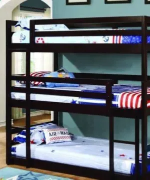 Nicholas Cappuccino Convertible Triple Bunk Bed