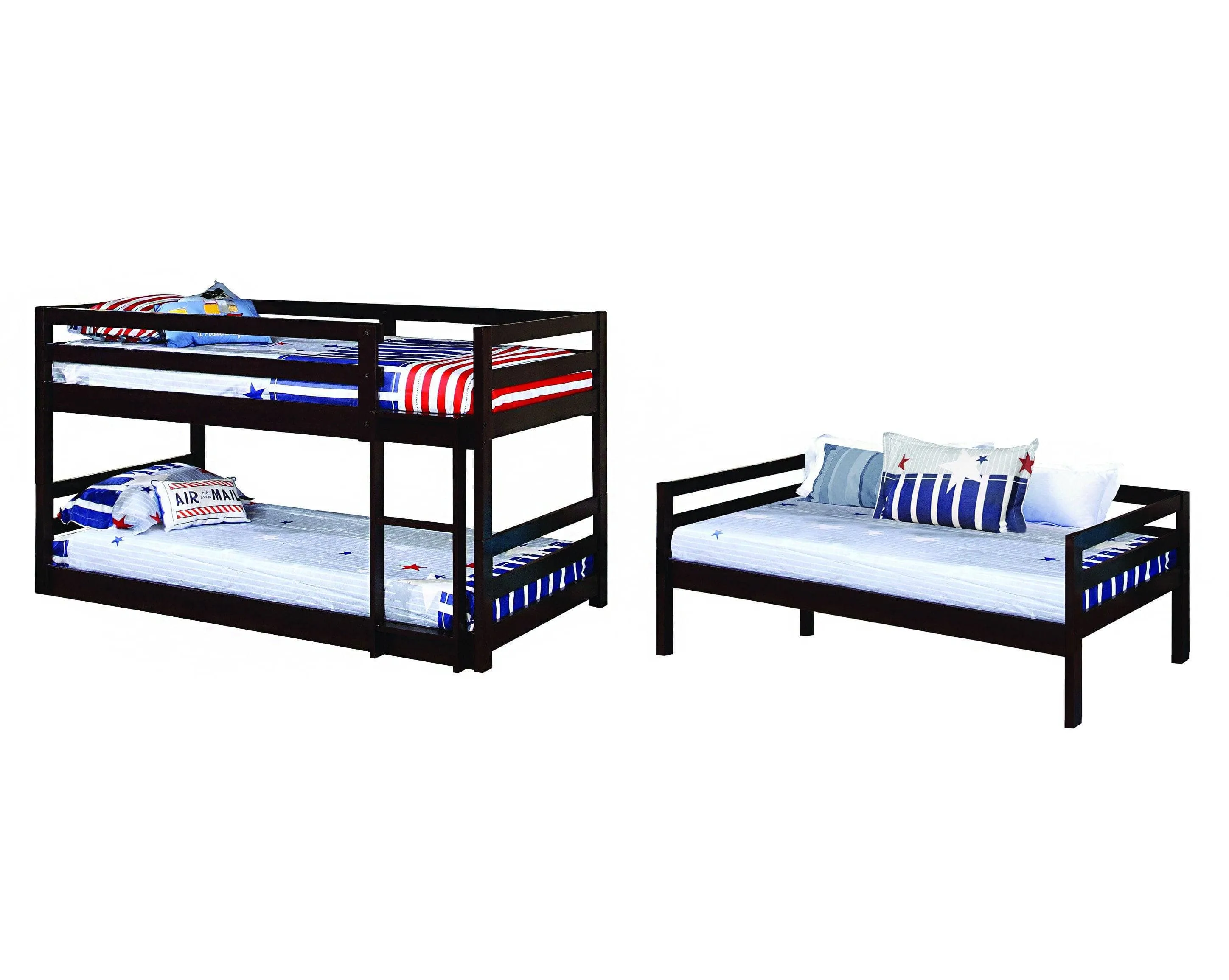 Nicholas Cappuccino Convertible Triple Bunk Bed