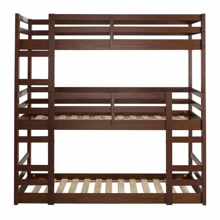 Nicholas Cappuccino Triple Twin Bunk Bed