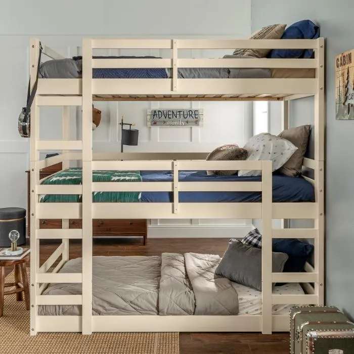 Nicholas Cappuccino Triple Twin Bunk Bed