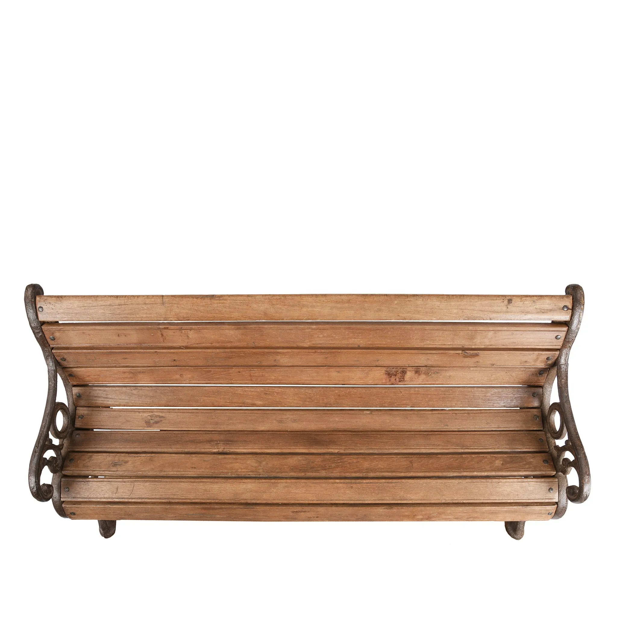 Old Indian Cast Iron Slatted Garden Bench - 19th Century