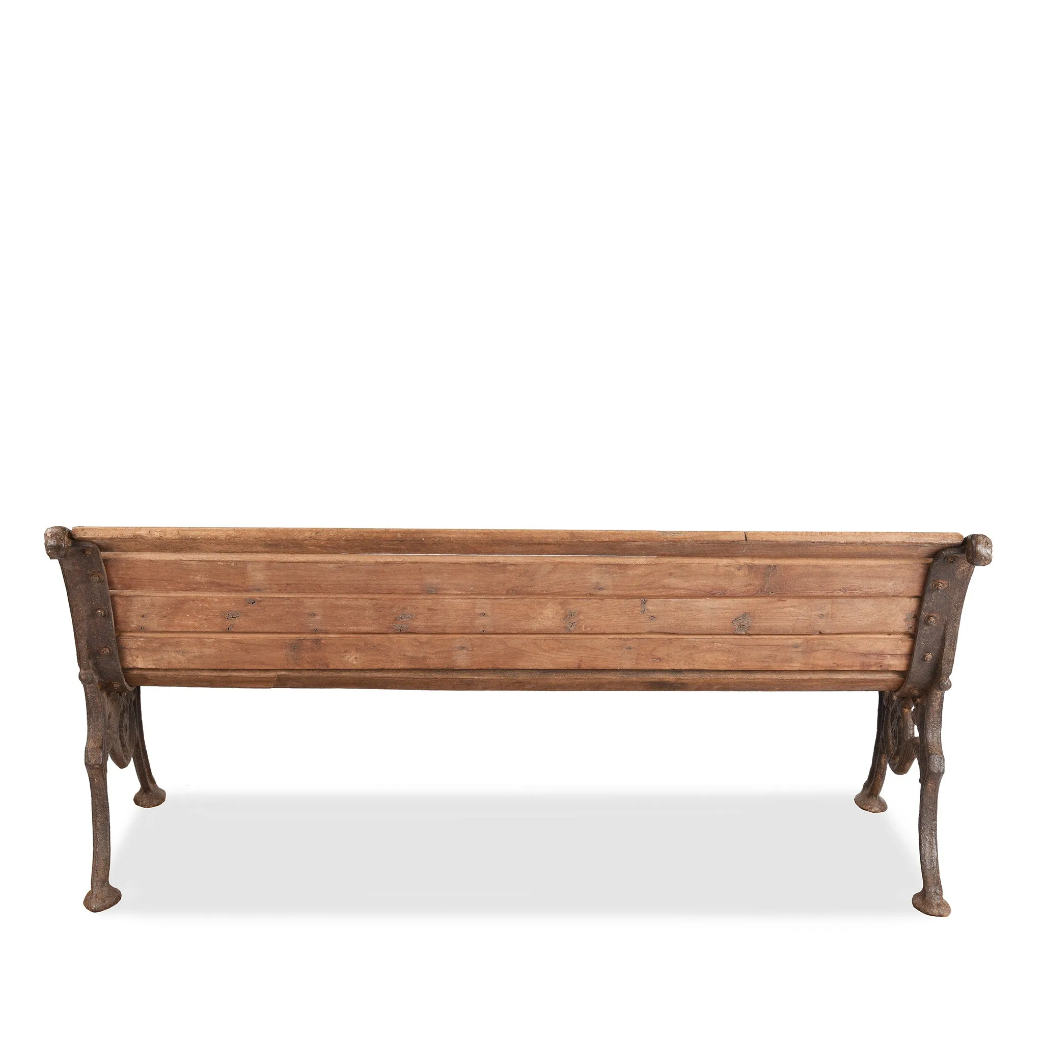 Old Indian Cast Iron Slatted Garden Bench - 19th Century