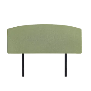 Olive Green Double Bed Curved Headboard, Custom Height, Linen Fabric