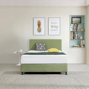 Olive Green Linen Double Bed Headboard, Adjustable Height