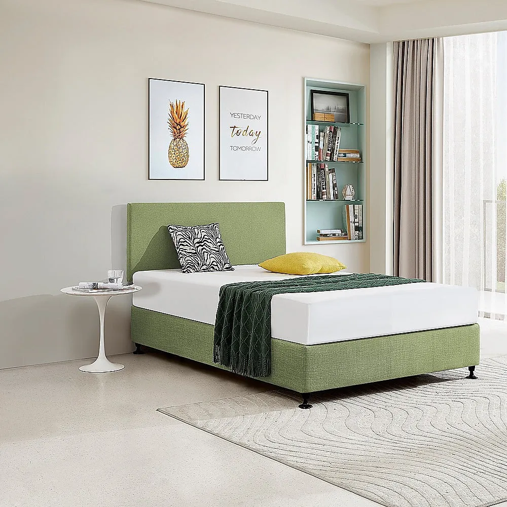 Olive Green Linen Double Bed Headboard, Adjustable Height