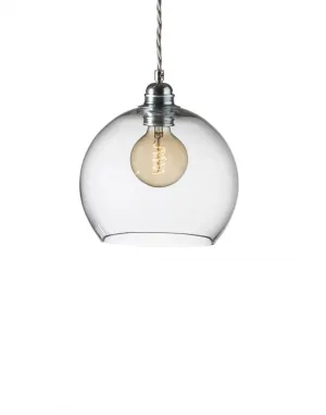 Outlet Rowan Pendant - Medium, Clear - silver fittings