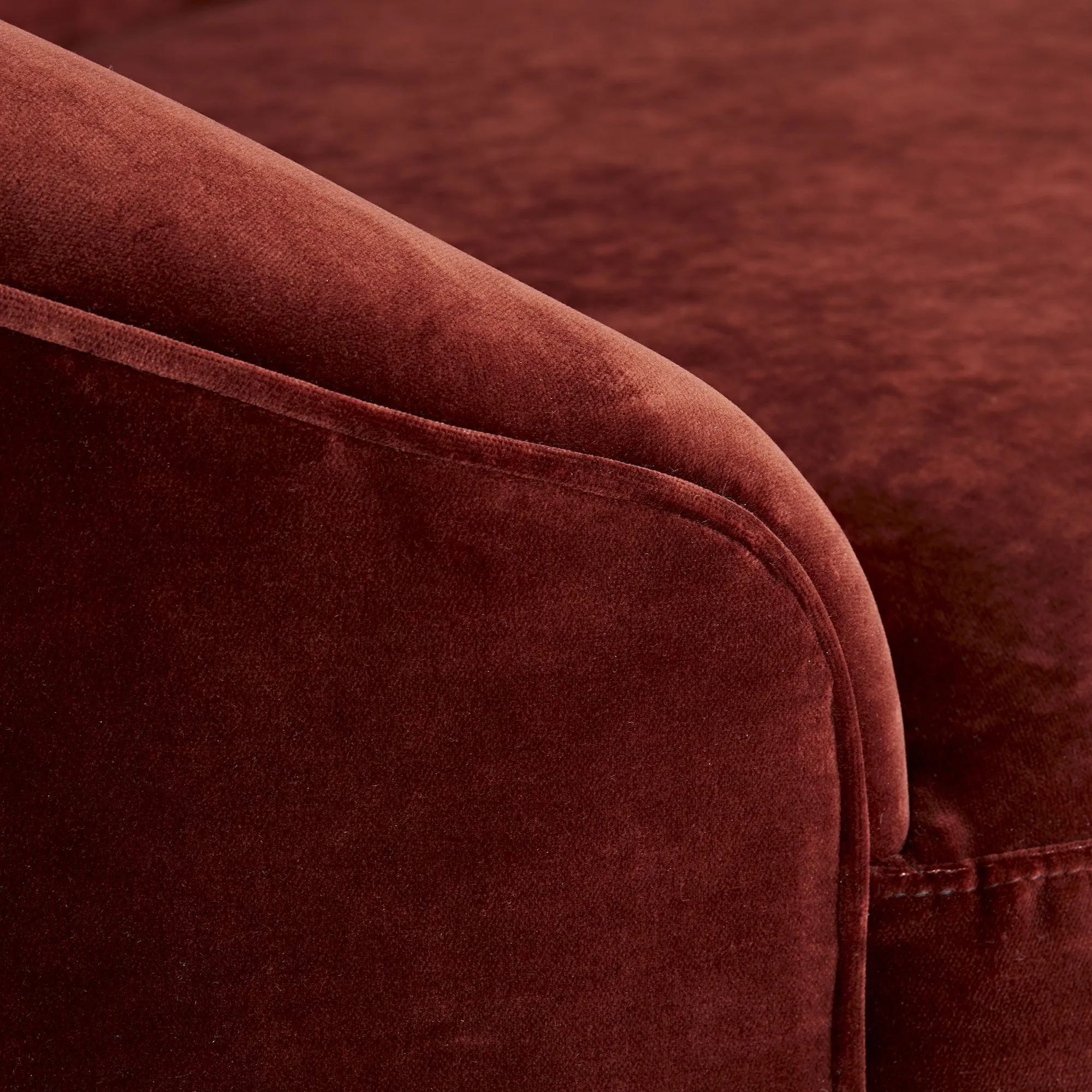 Petite Curved Sofa Paprika Velvet