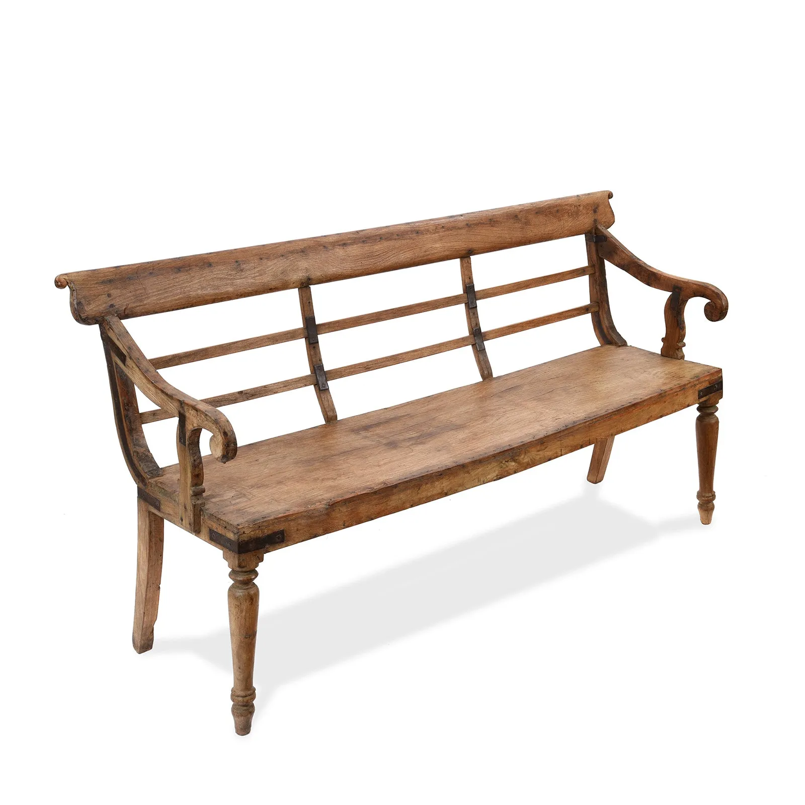 Regency Style Indian Teak Bench - 19th Century